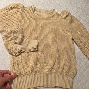 H&M girls puff sleeve soft yellow sweater size 6x